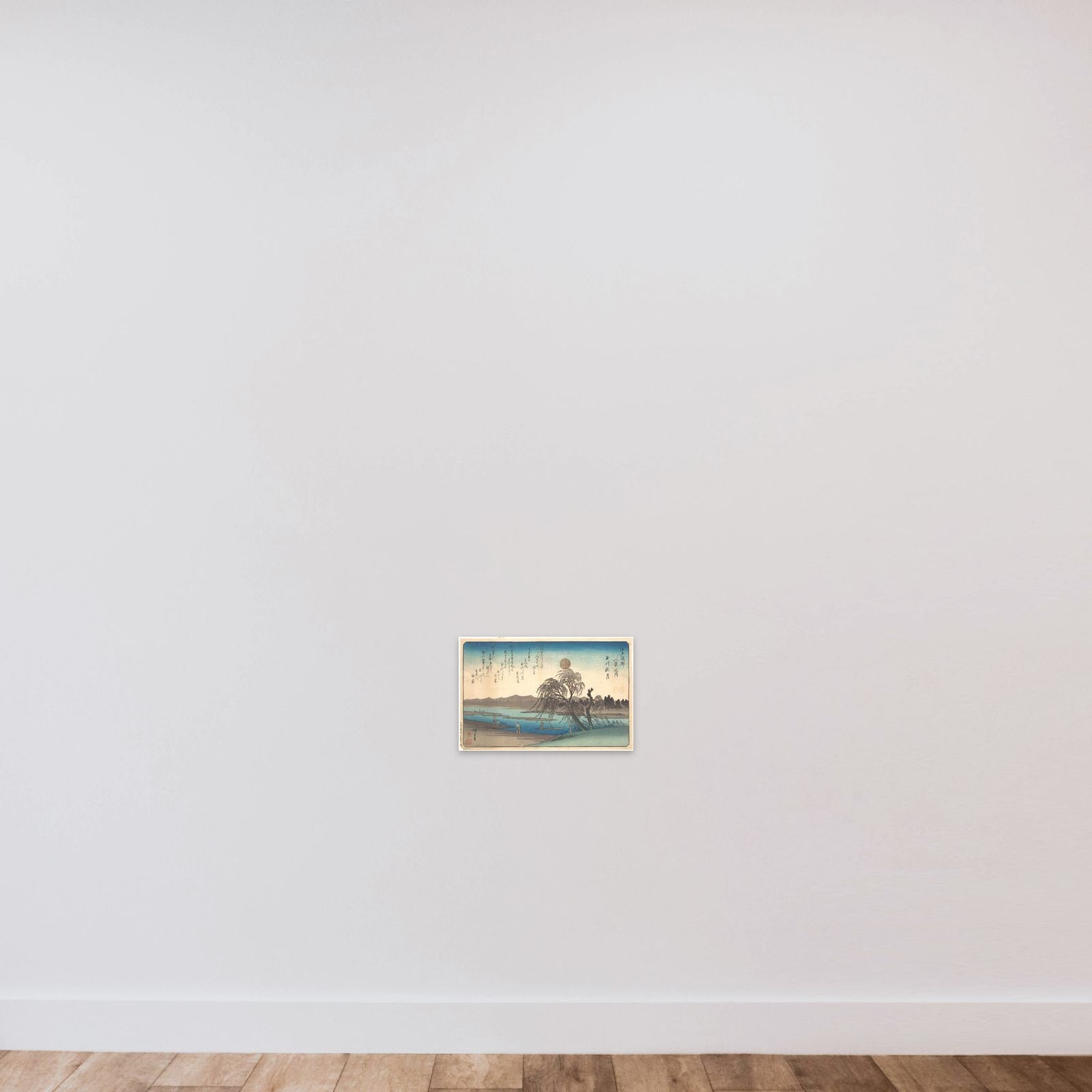Autumn Moon on the Tama River unframed — shown to scale