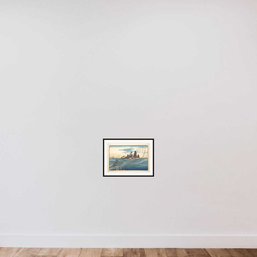 Wild Geese at Haneda framed — shown to scale