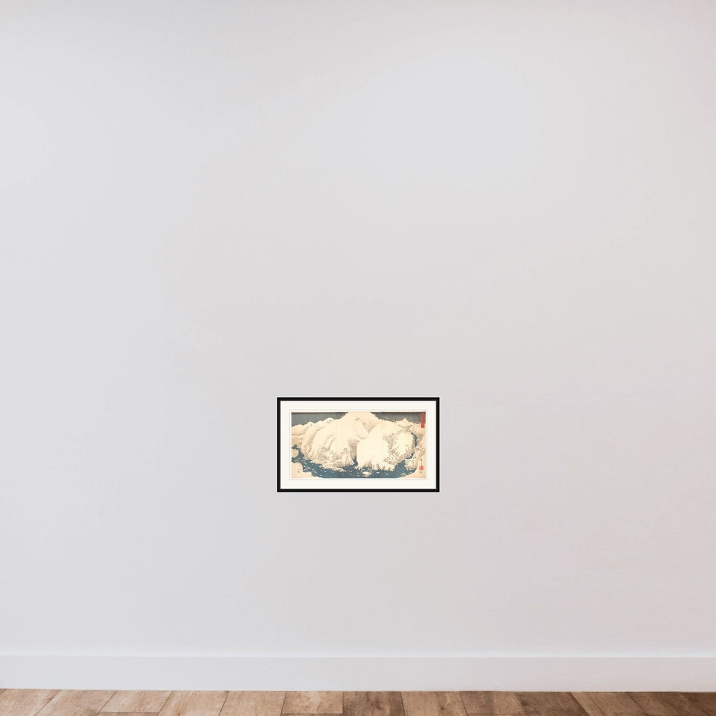 Kisō Mountains in Snow framed — shown to scale