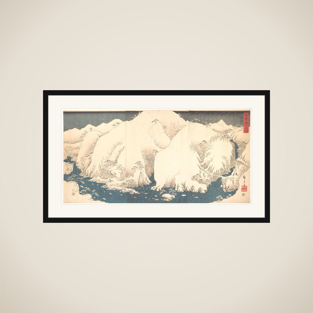 Kisō Mountains in Snow framed