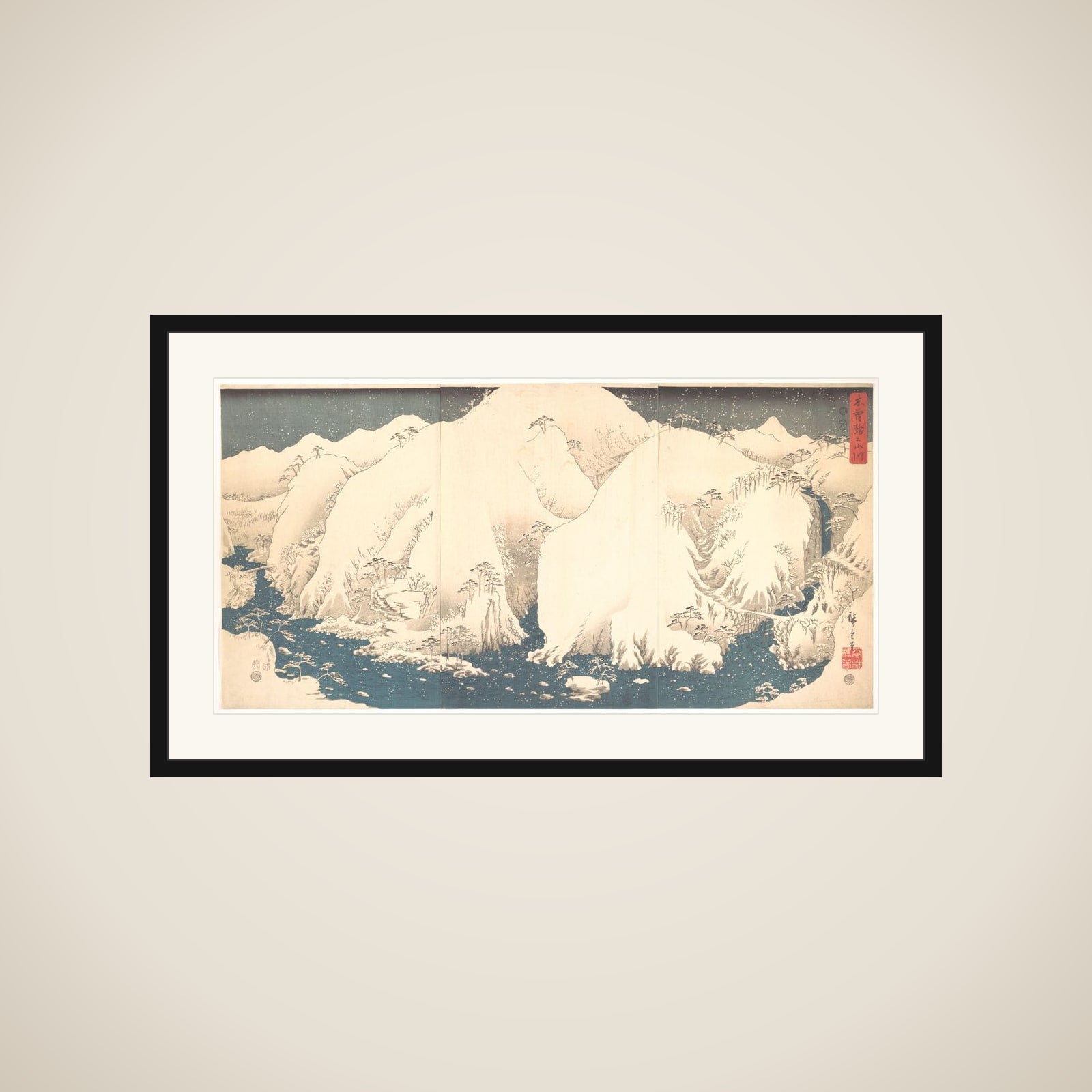 Kisō Mountains in Snow framed