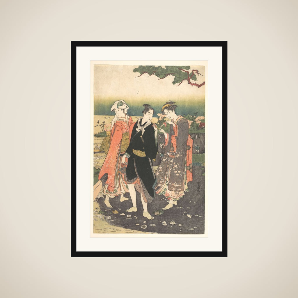 On Shinagawa Beach at Ebb-Tide framed