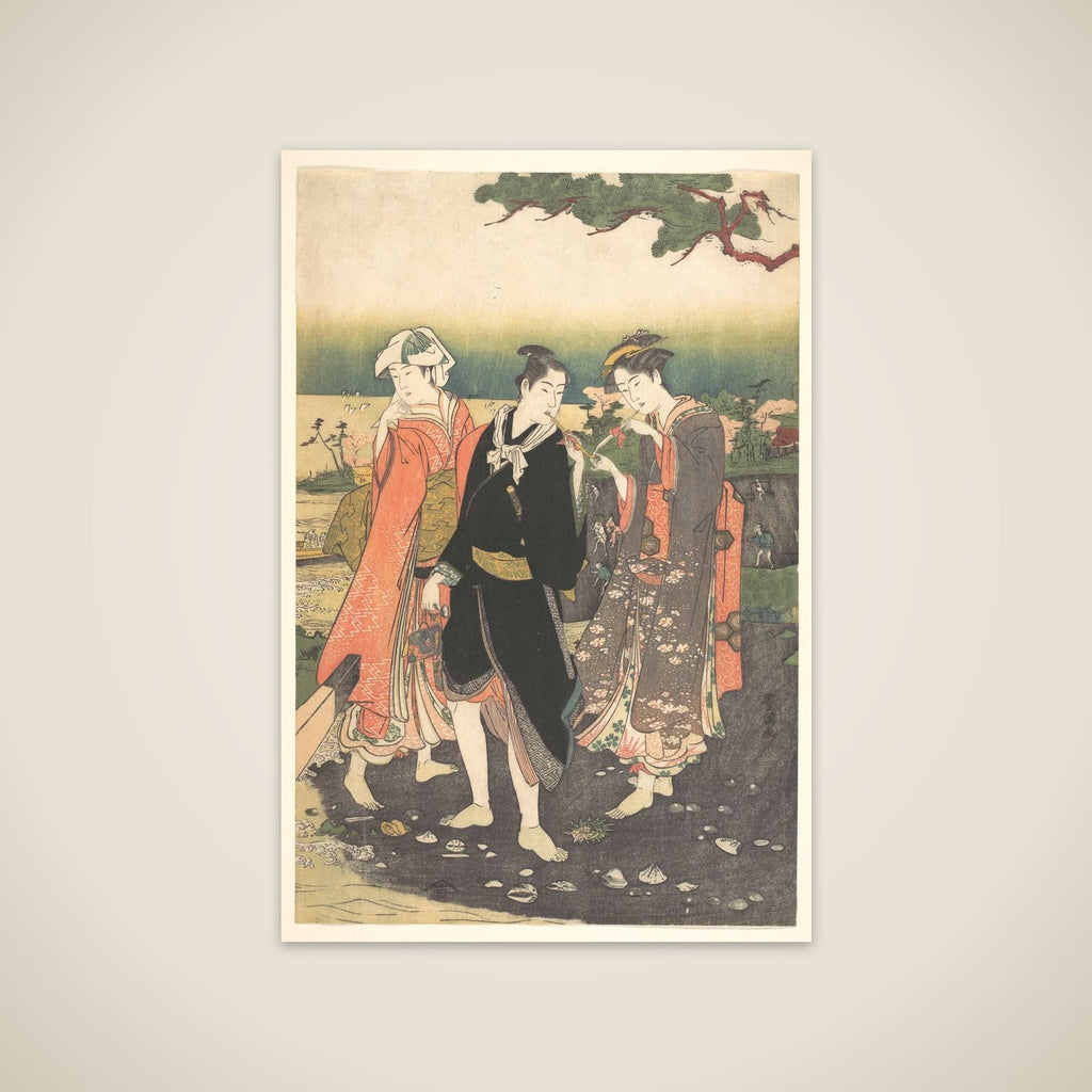 On Shinagawa Beach at Ebb-Tide unframed print