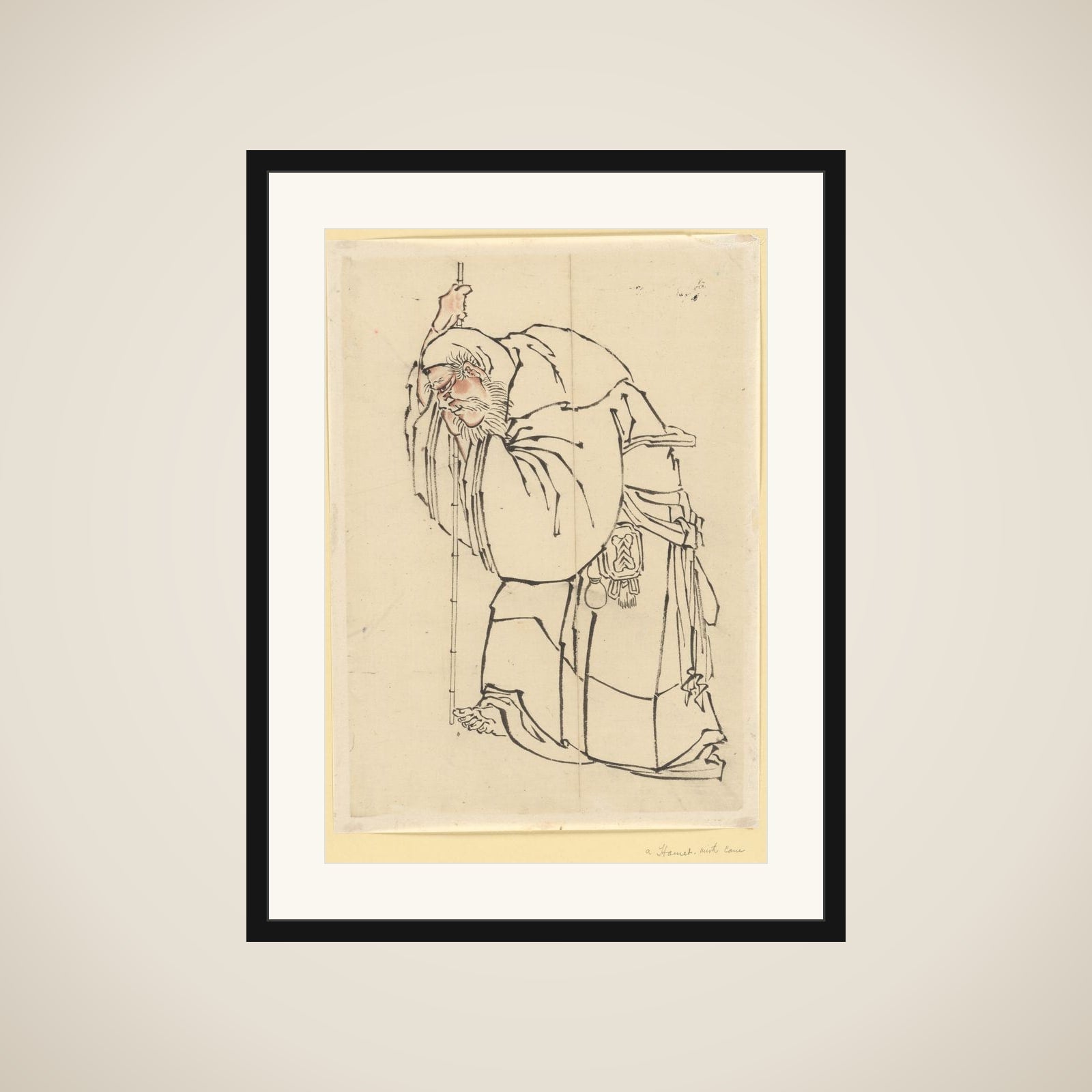Hermit with a Staff framed