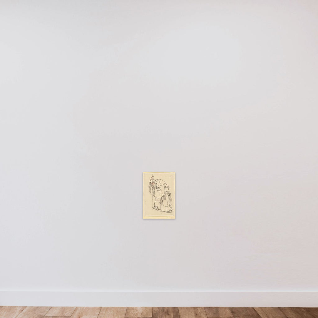 Hermit with a Staff unframed — shown to scale