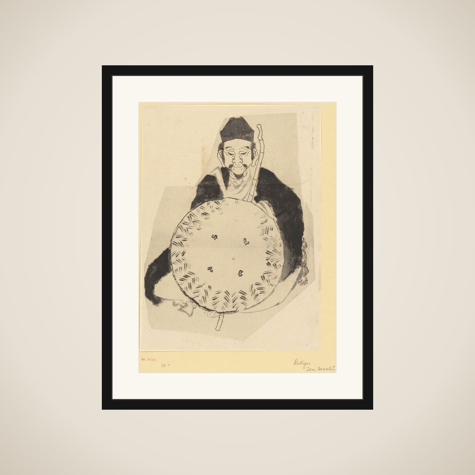 Portrait of the Poet Matsuo Bashō (?) framed