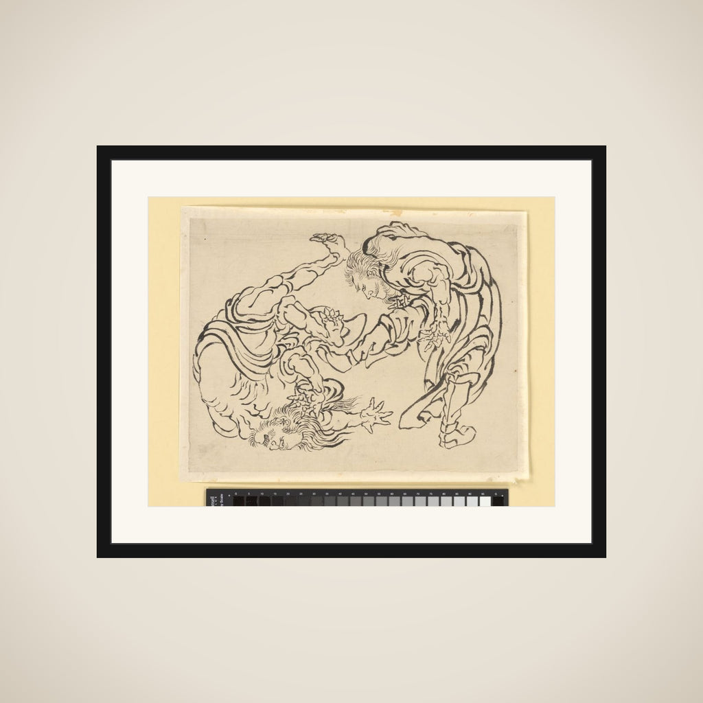 Two Wrestlers framed