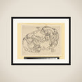 Two Wrestlers framed