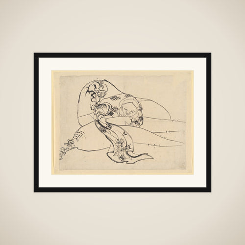 Daikoku (God of Luck) with Radish framed