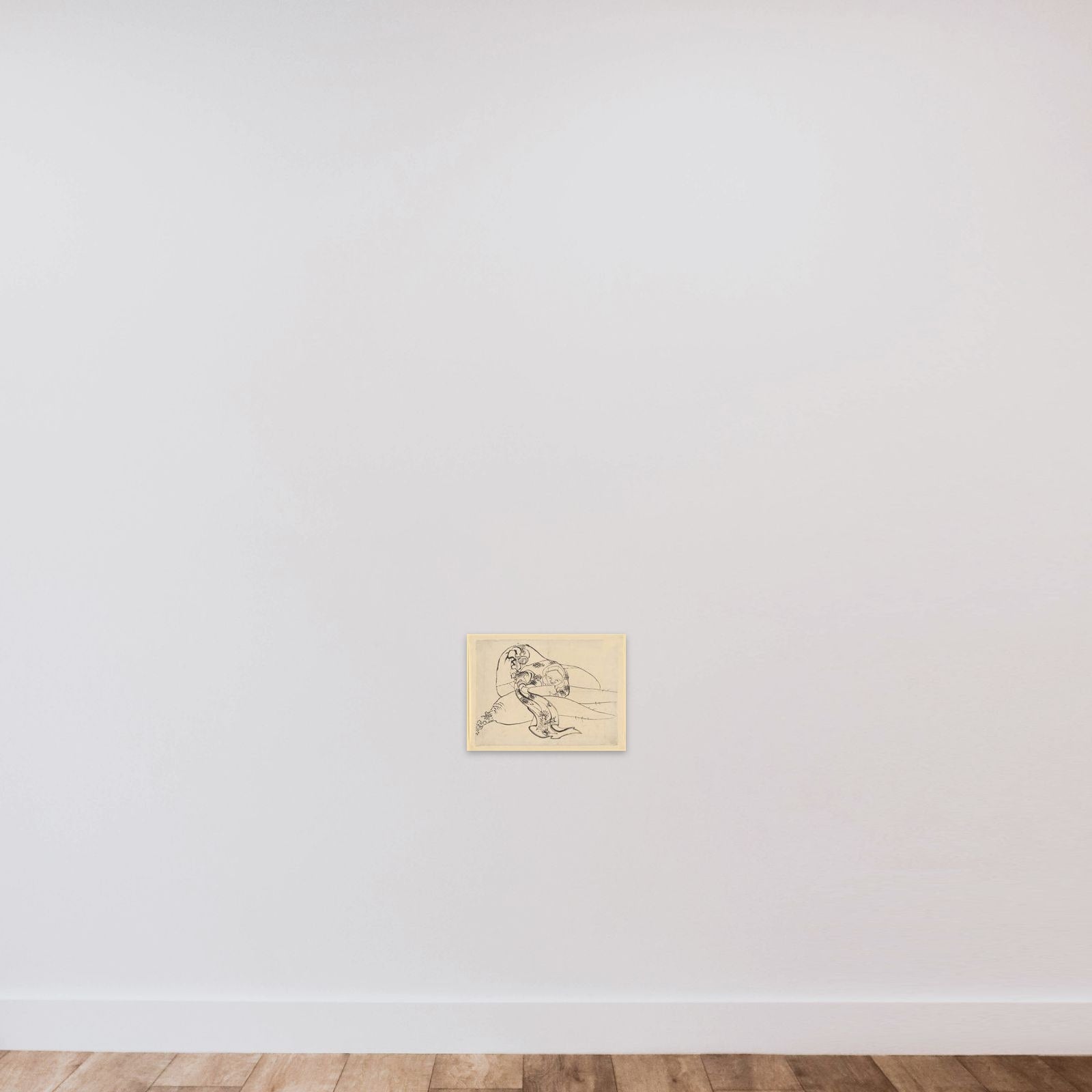 Daikoku (God of Luck) with Radish unframed — shown to scale
