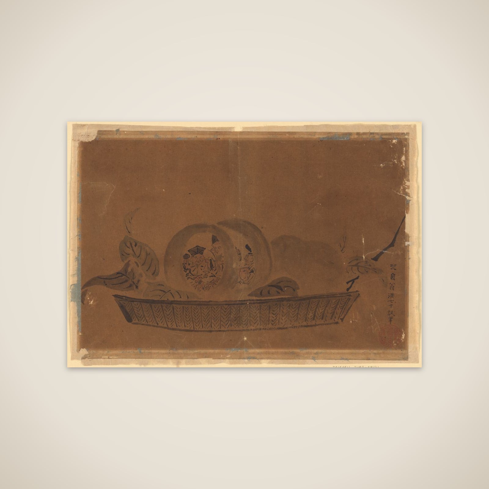 Daikoku, Juro, and Ebisu (Gods of Luck) unframed print