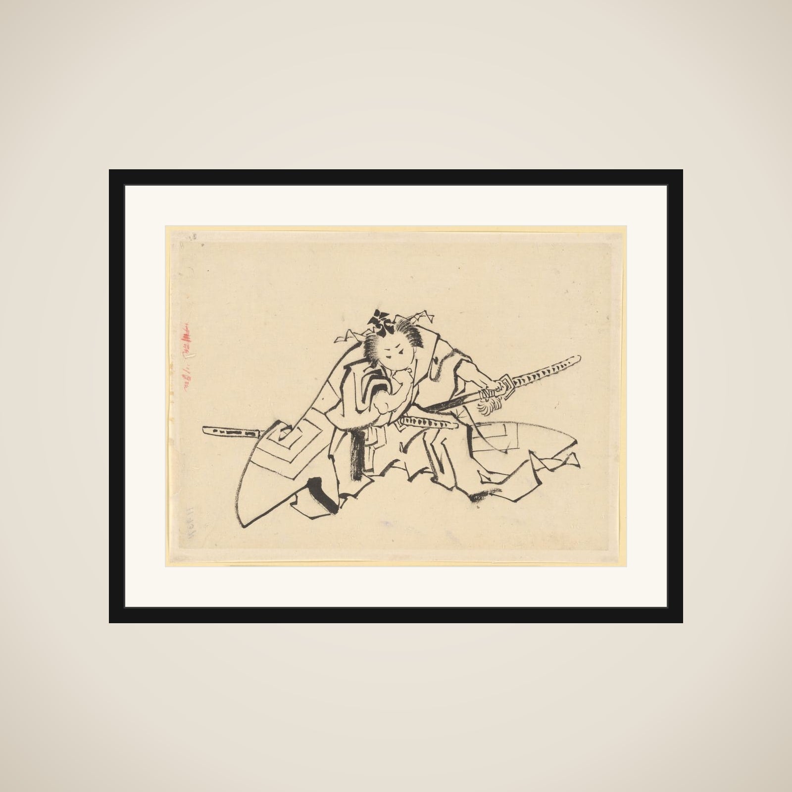 The Actor Danjuro as Shibaraku framed