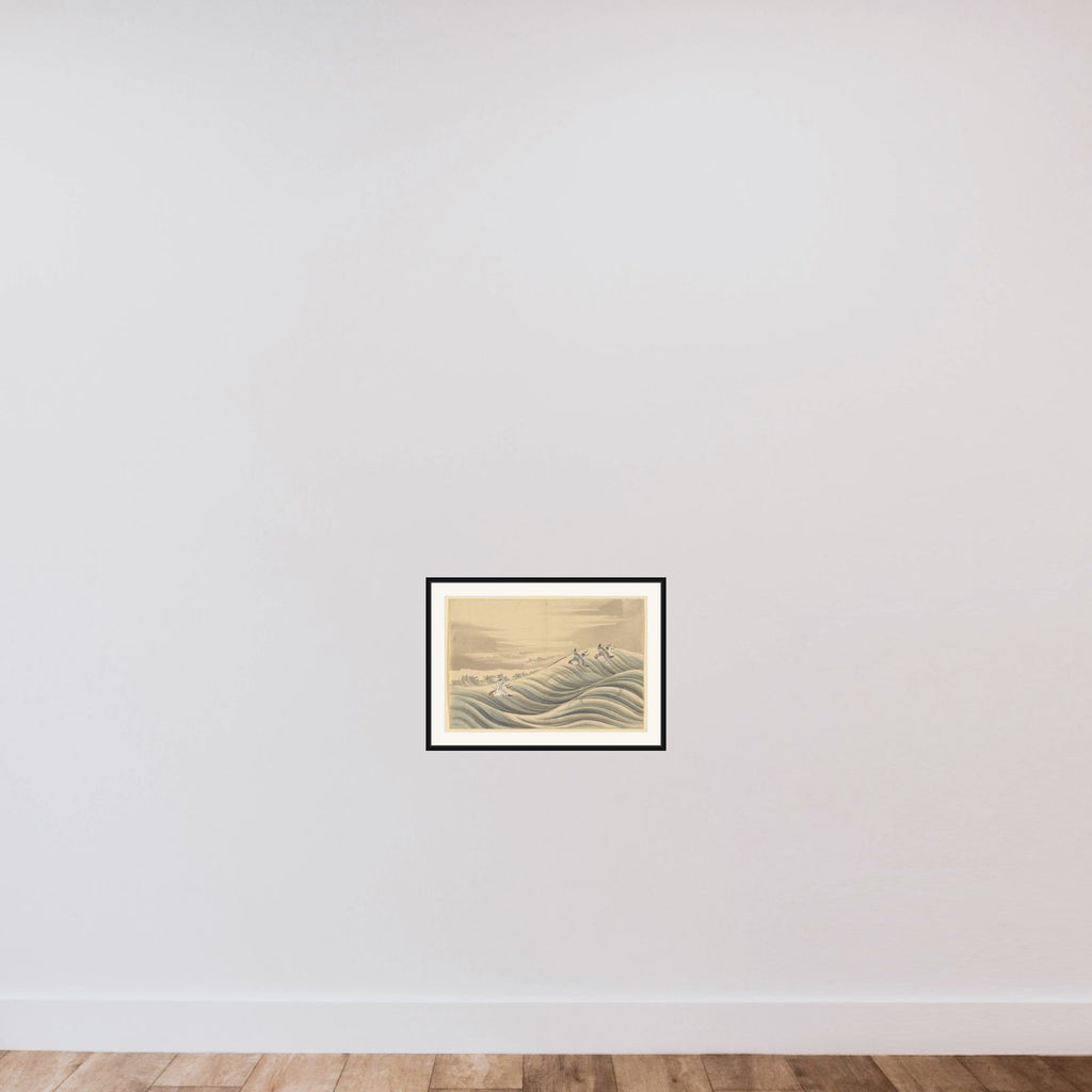 Chidori Birds framed — shown to scale
