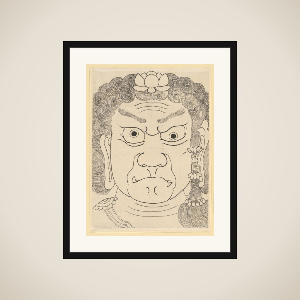 Mask of Fudō Myōō framed