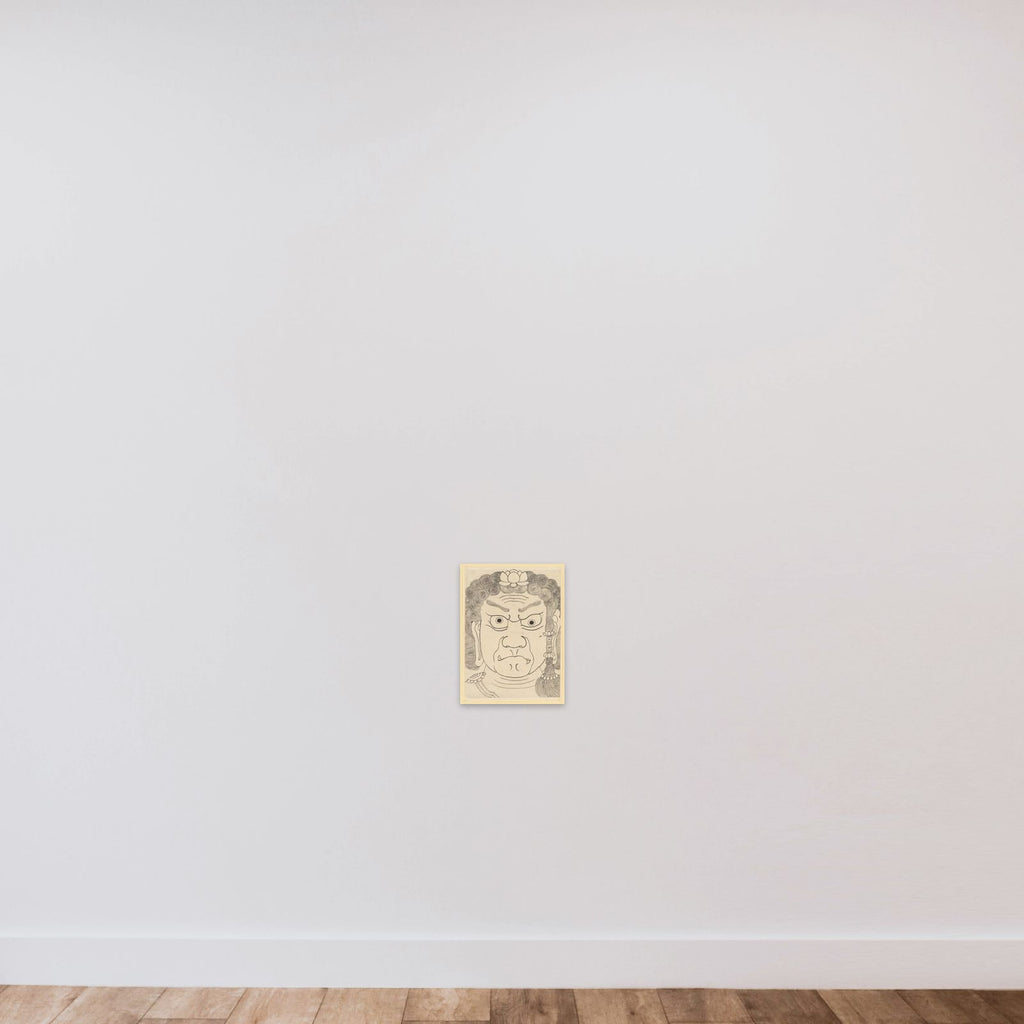 Mask of Fudō Myōō unframed — shown to scale