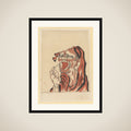 Daruma (Buddhist Saint) framed