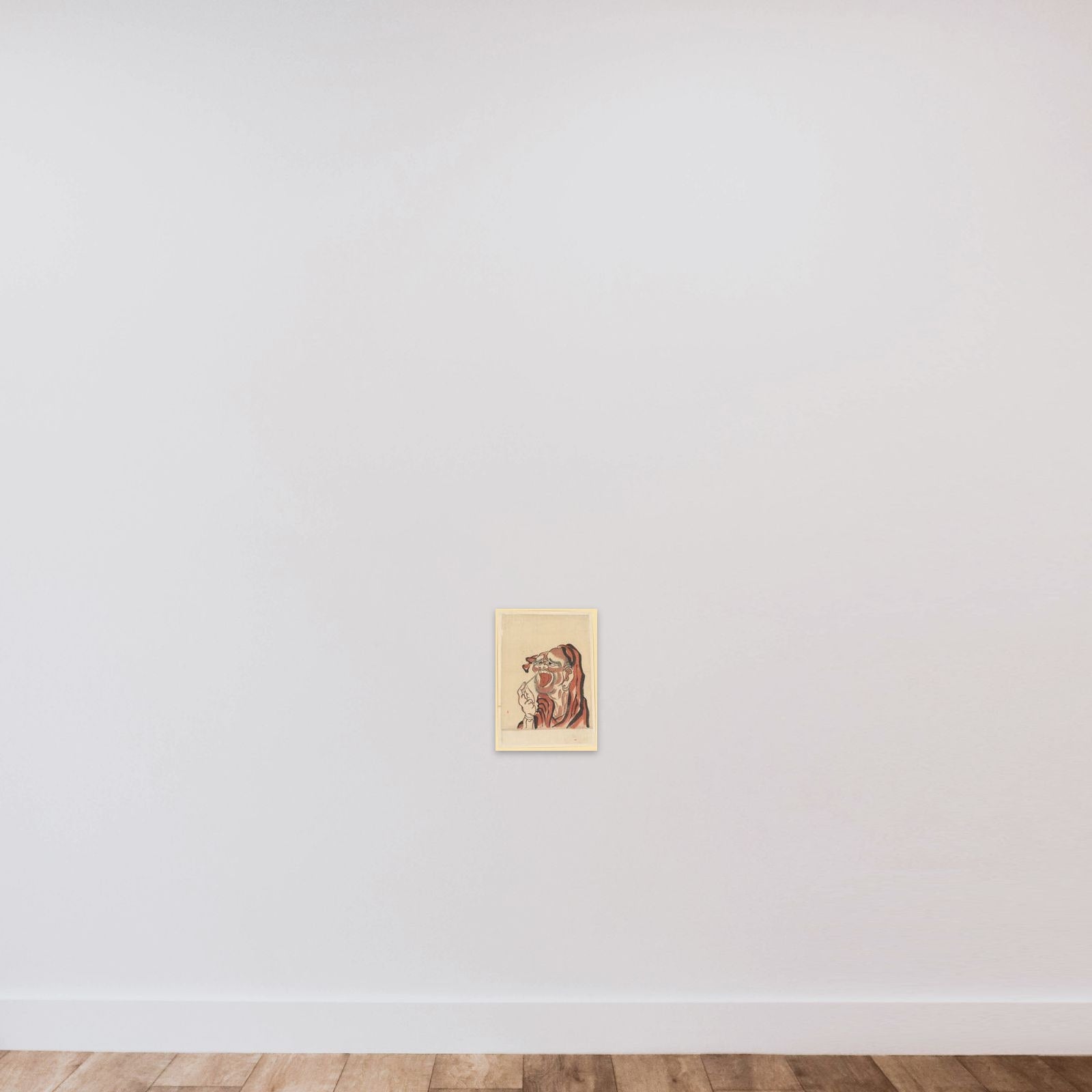 Daruma (Buddhist Saint) unframed — shown to scale