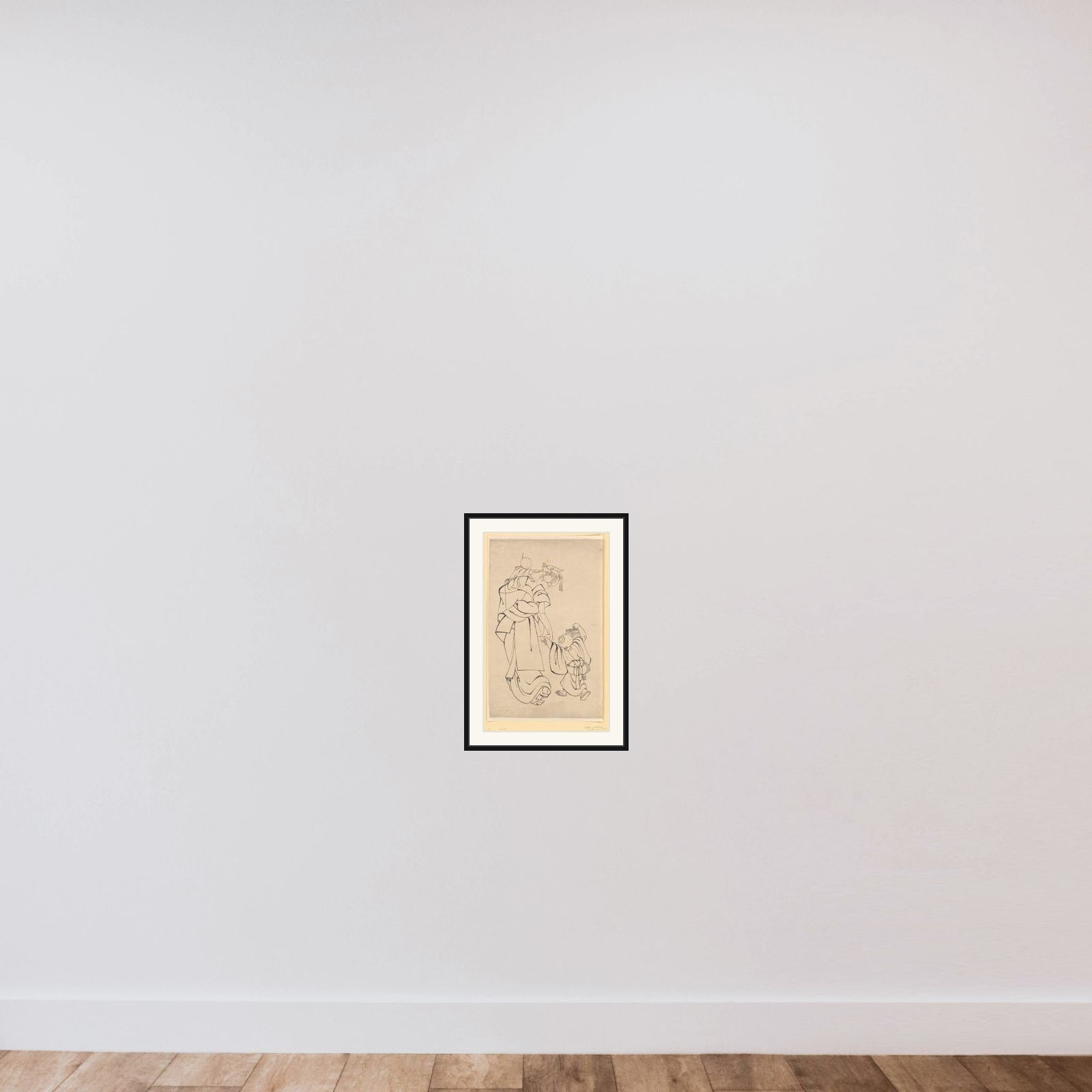 Mother and Children in Summer Night framed — shown to scale