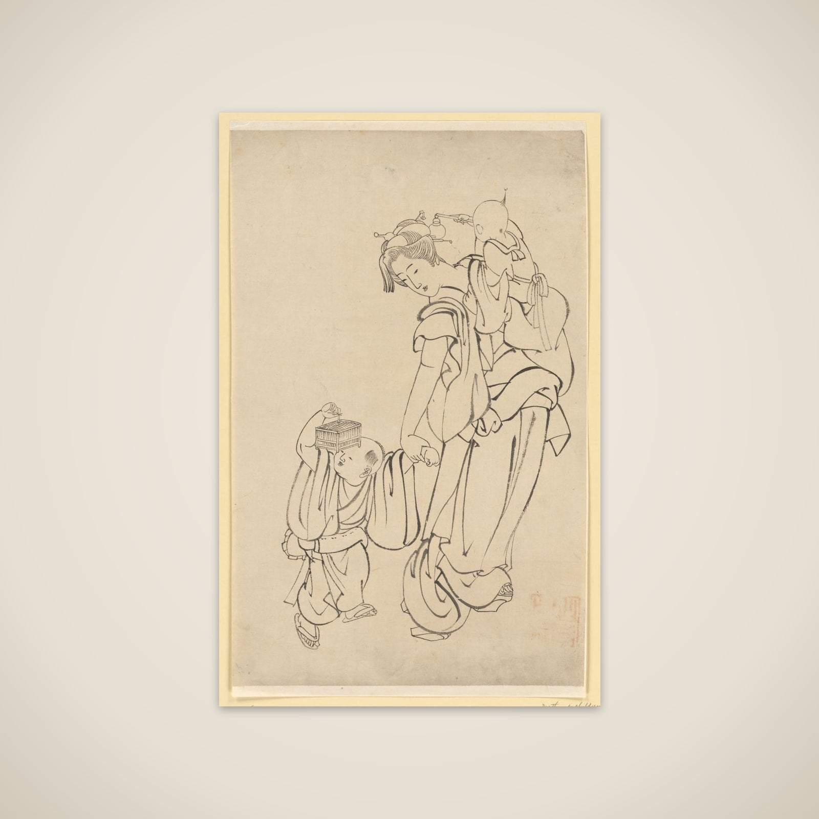 Mother and Children in Summer Night unframed print