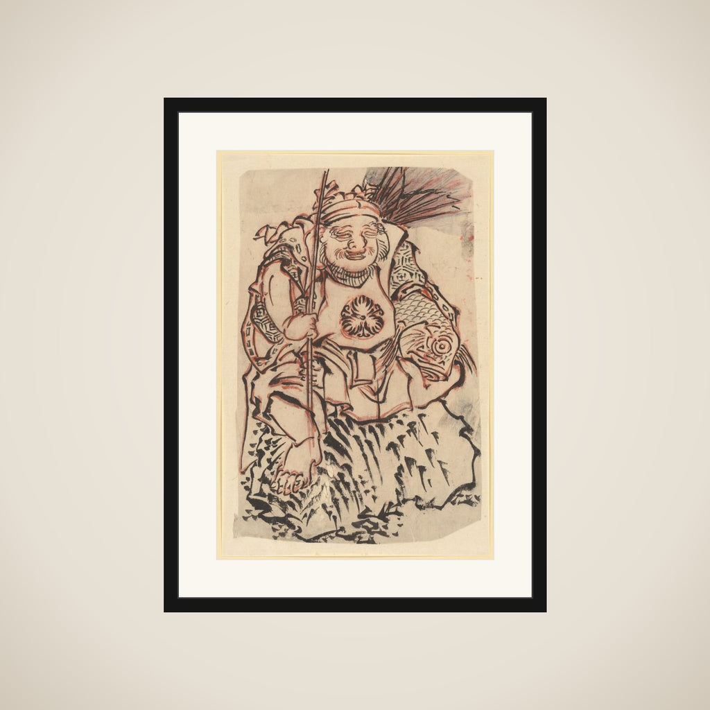 Ebisu (God of Luck, Protector of Merchants) framed
