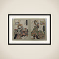 Album of prints from the series A Tōkaidō Board Game of Courtesans, Fifty-three Pairings in the Yoshiwara (Keisei dōchū sugoroku, Mitate Yoshiwara gojūsan tsui) framed