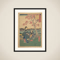 Plum-blossom viewing in the third month at Sumida River from the series  Annual Events at Famous Places in the Eastern Capital  (Tōto meisho nenjū gyōji sangatsu sumitagawa waka mōde) framed