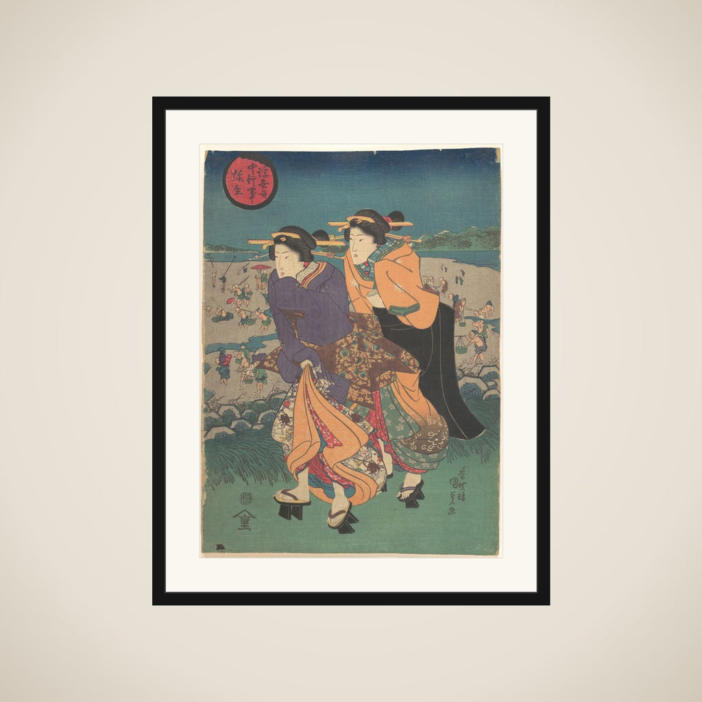Annual event - the third month (Ukiyo nenjū gyōji: Yayoi) framed
