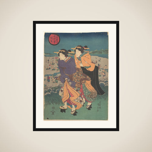 Annual event - the third month (Ukiyo nenjū gyōji: Yayoi) framed
