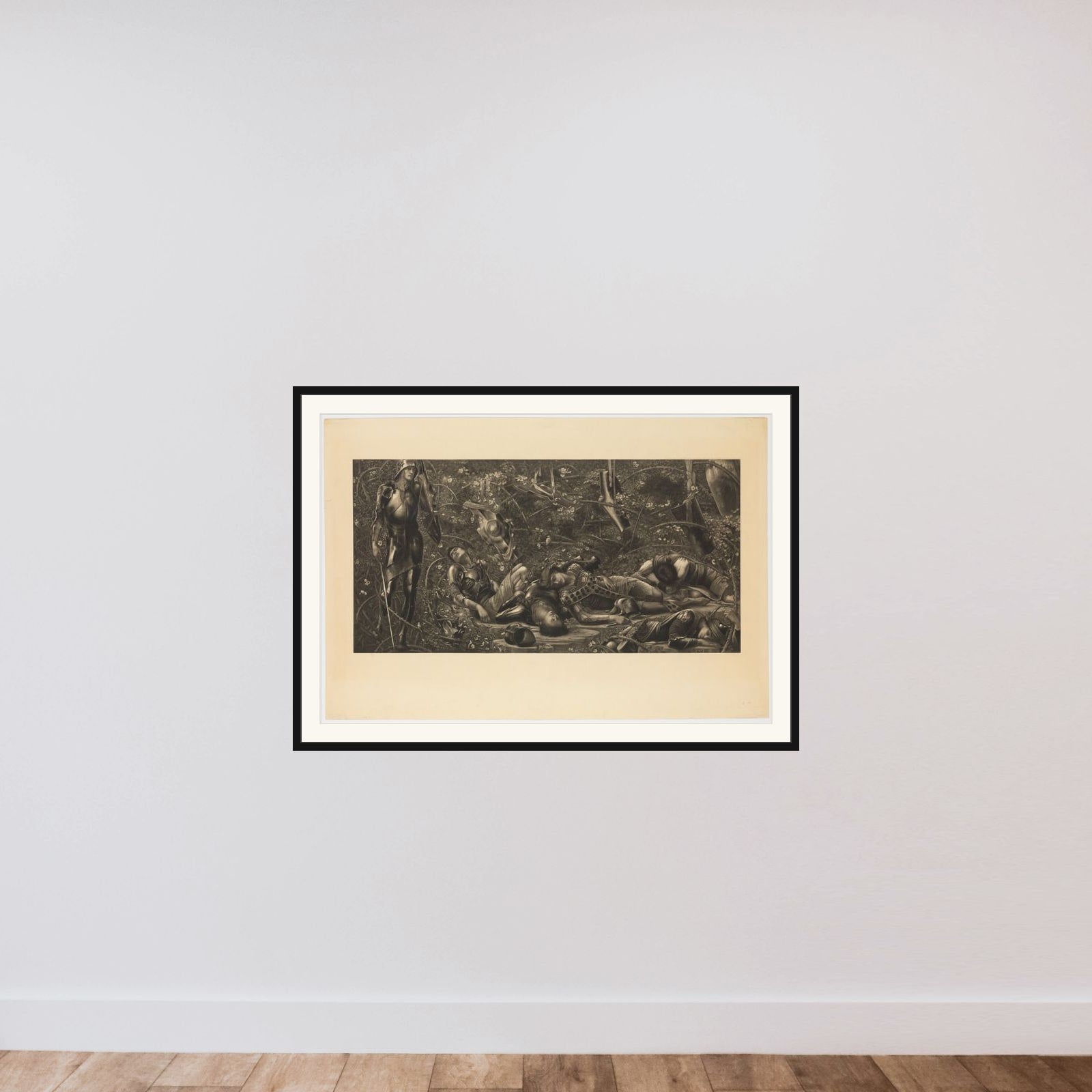 The Legend of the Briar Rose - The Prince Enters the Briar Wood framed — shown to scale