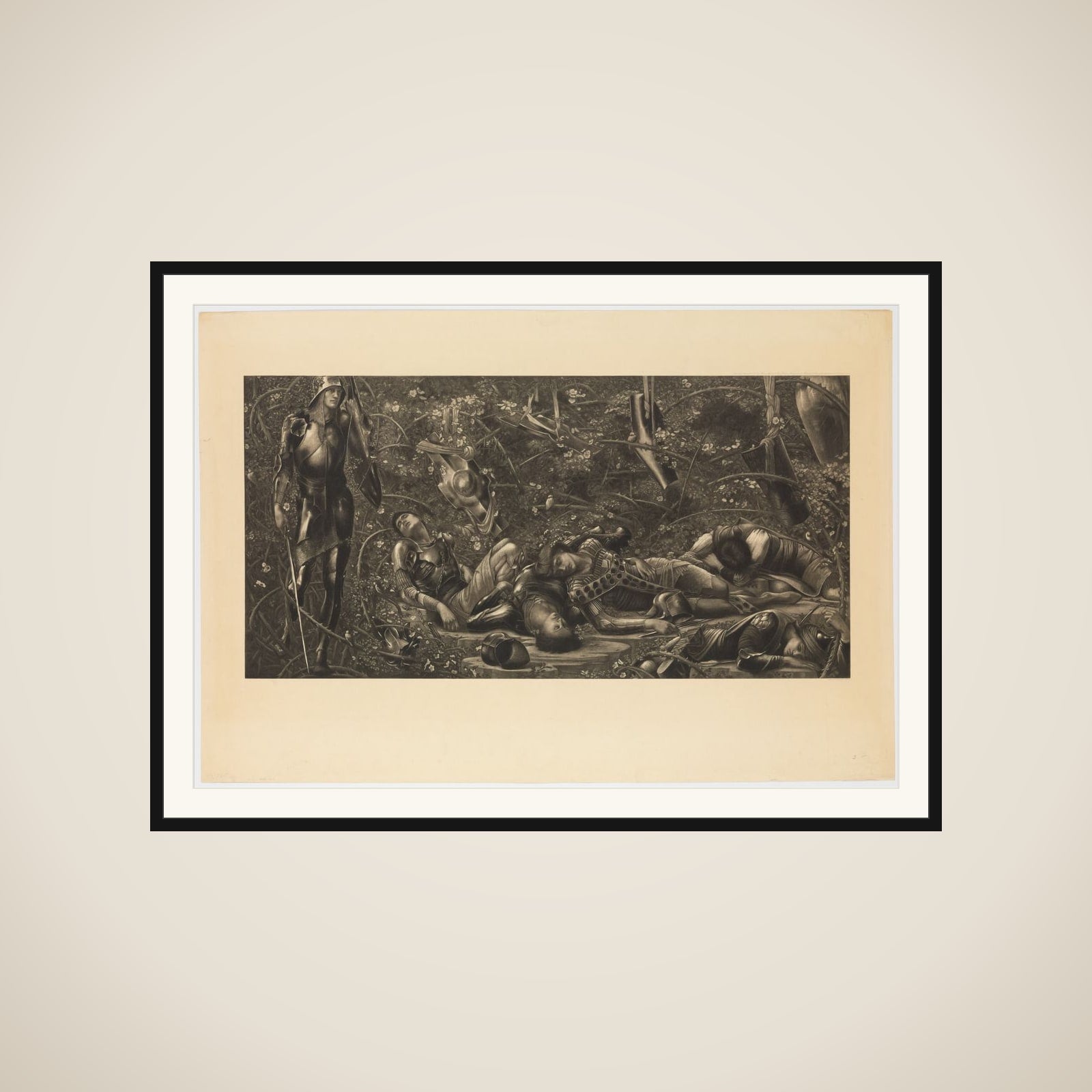 The Legend of the Briar Rose - The Prince Enters the Briar Wood framed