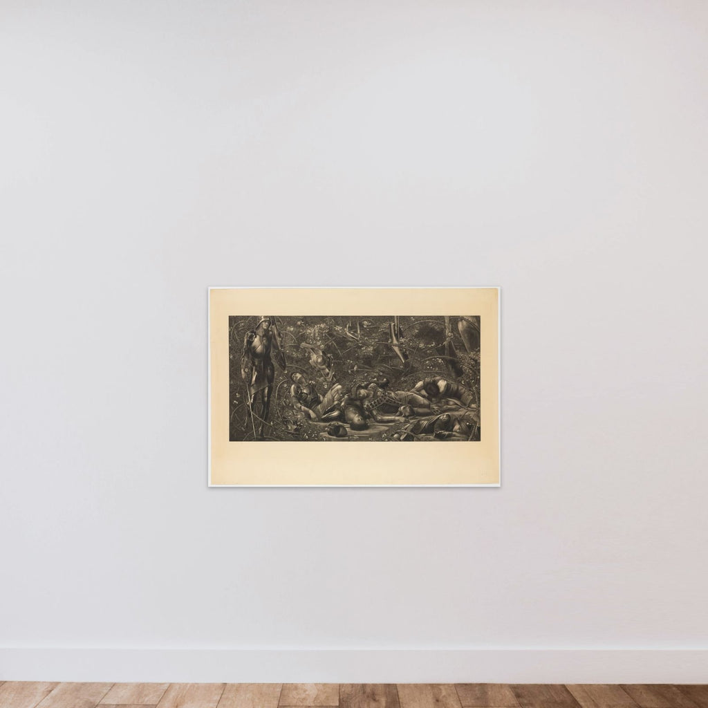 The Legend of the Briar Rose - The Prince Enters the Briar Wood unframed — shown to scale