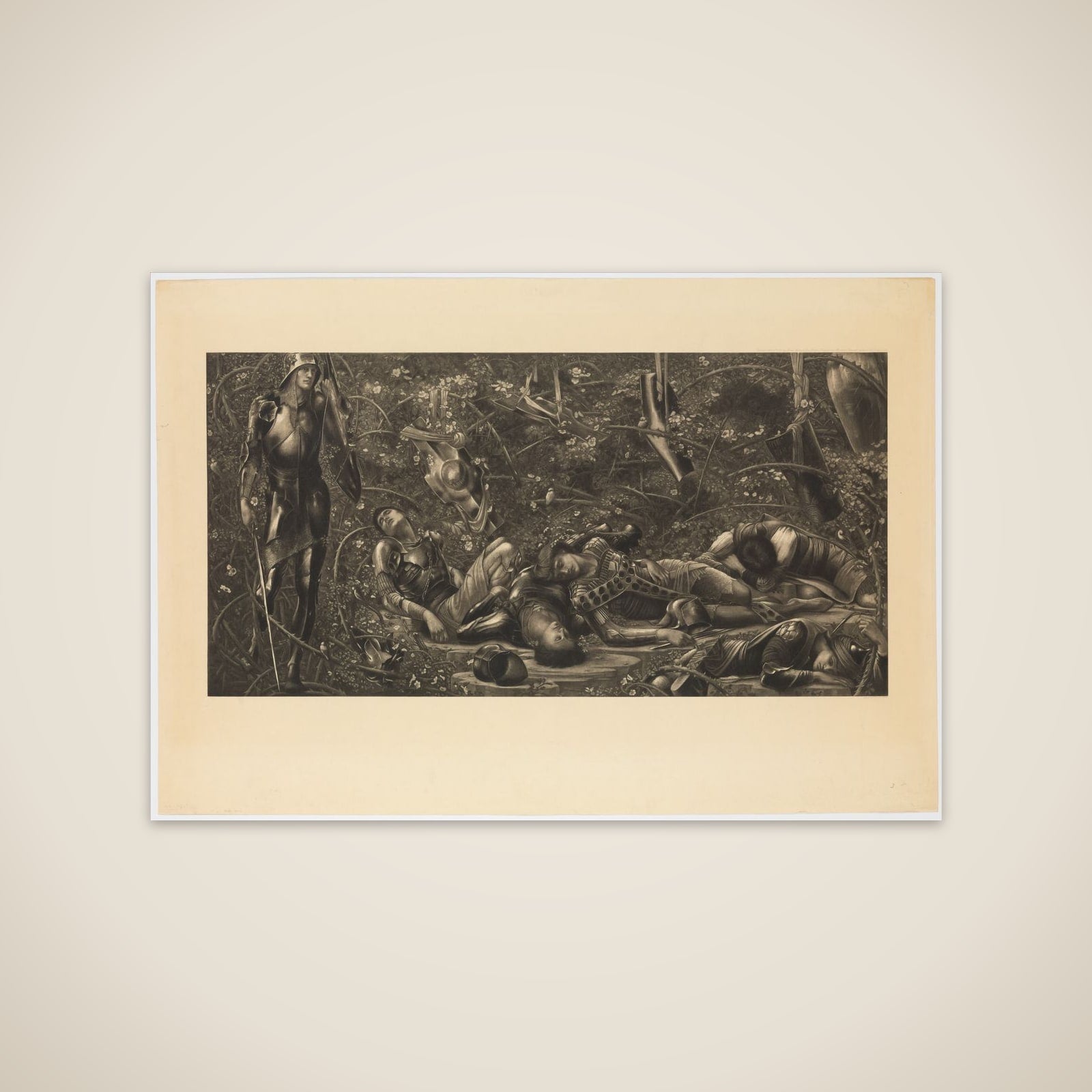 The Legend of the Briar Rose - The Prince Enters the Briar Wood unframed print