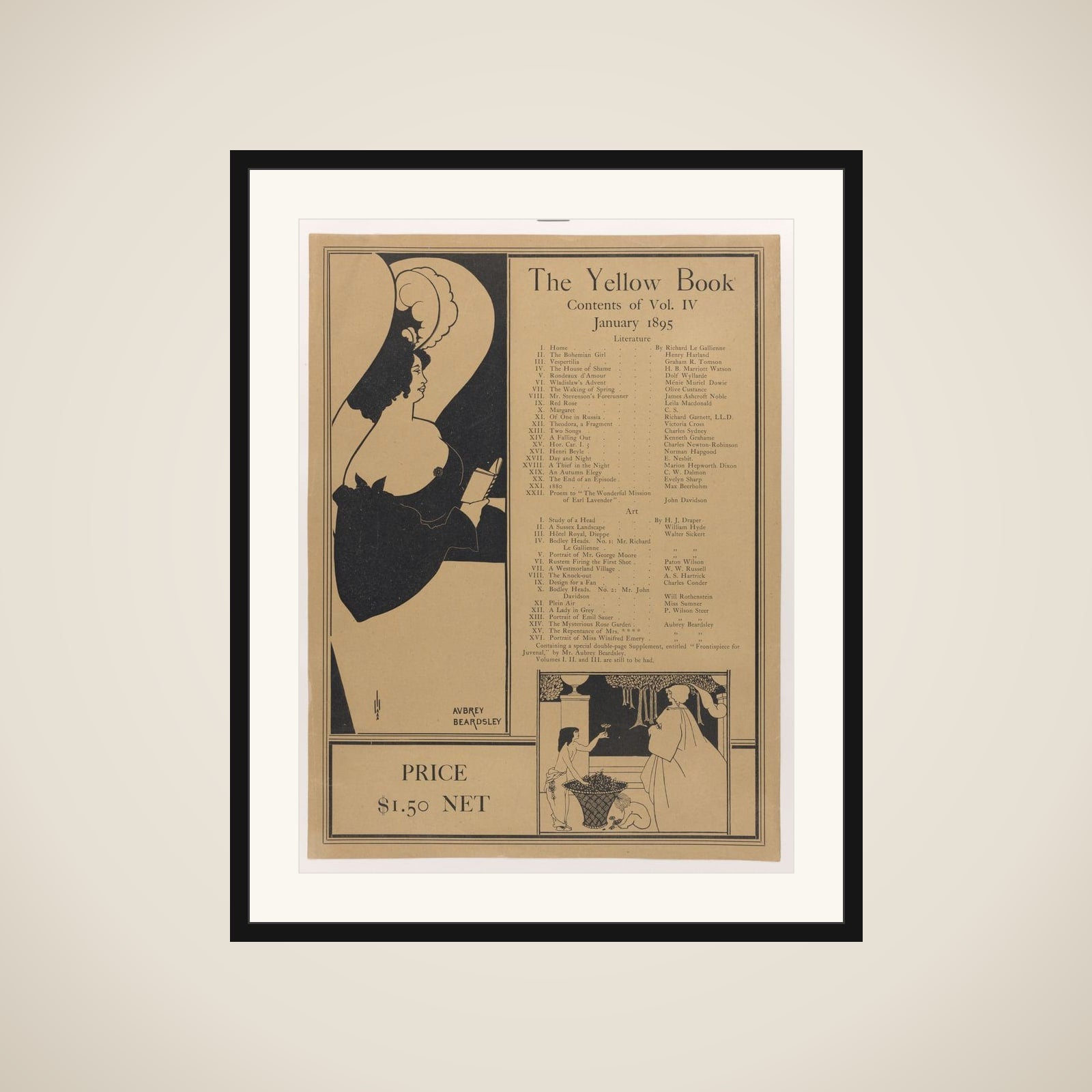 Poster for The Yellow Book, Volume IV framed