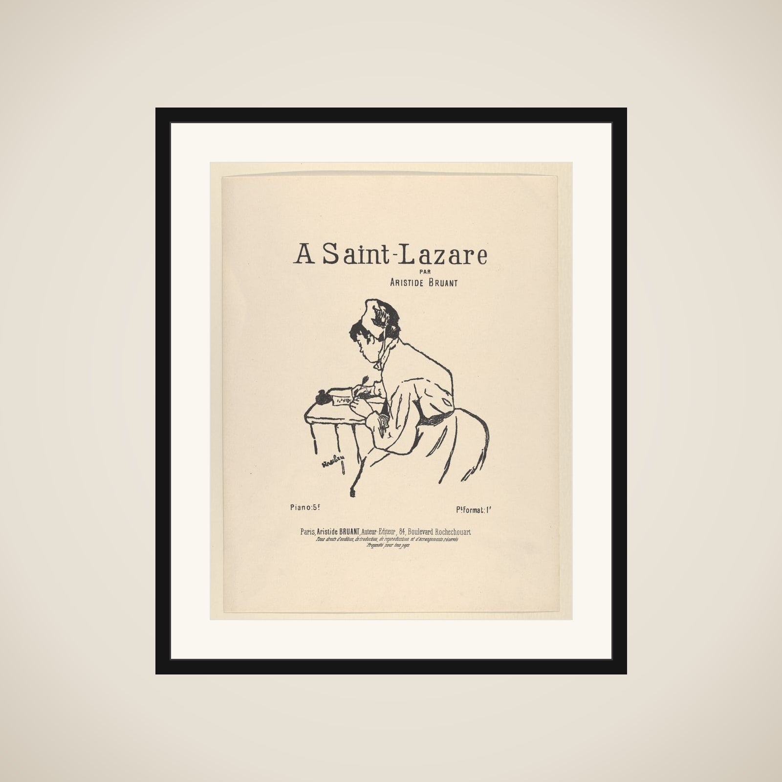 A Saint-Lazare par Aristide Bruant framed