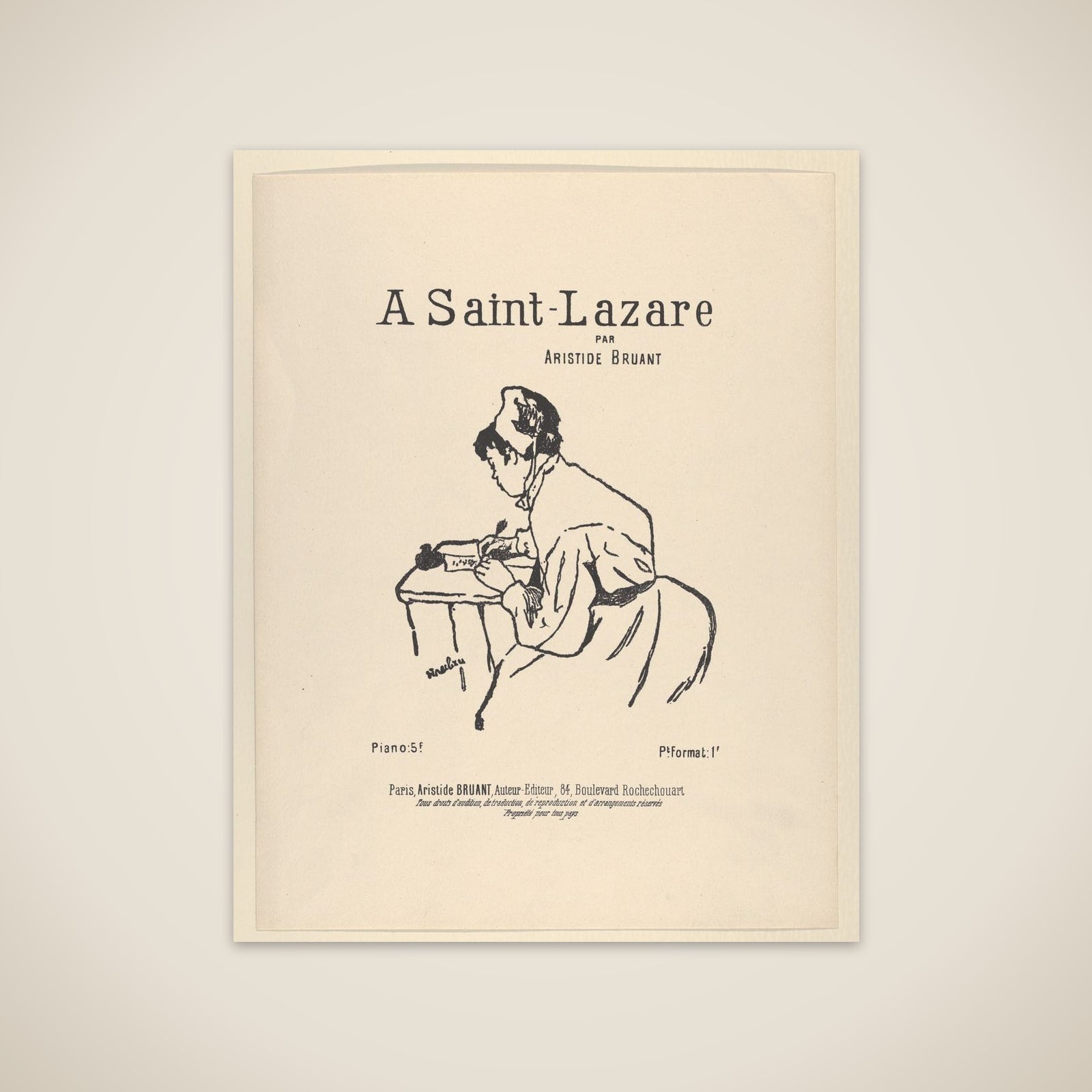 A Saint-Lazare par Aristide Bruant unframed print