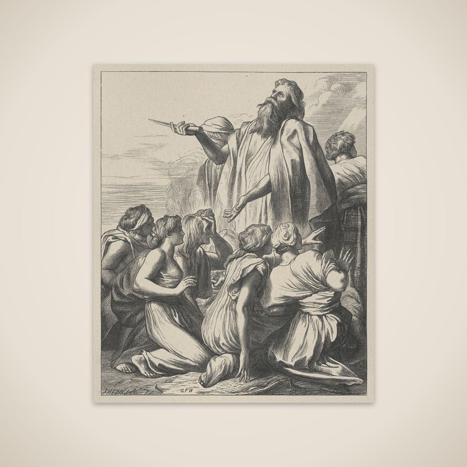 Noah's Sacrifice, from "Dalziels' Bible Gallery" unframed print