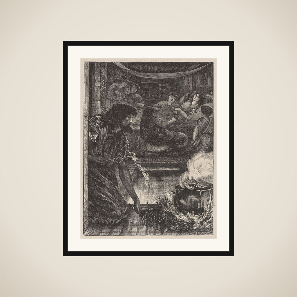 The Parable of the Burning Pot, from "Dalziels' Bible Gallery" framed