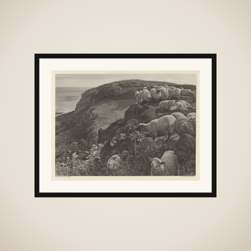 On the Hill Side (Our English Coasts, 1852), from "The Art Journal" framed