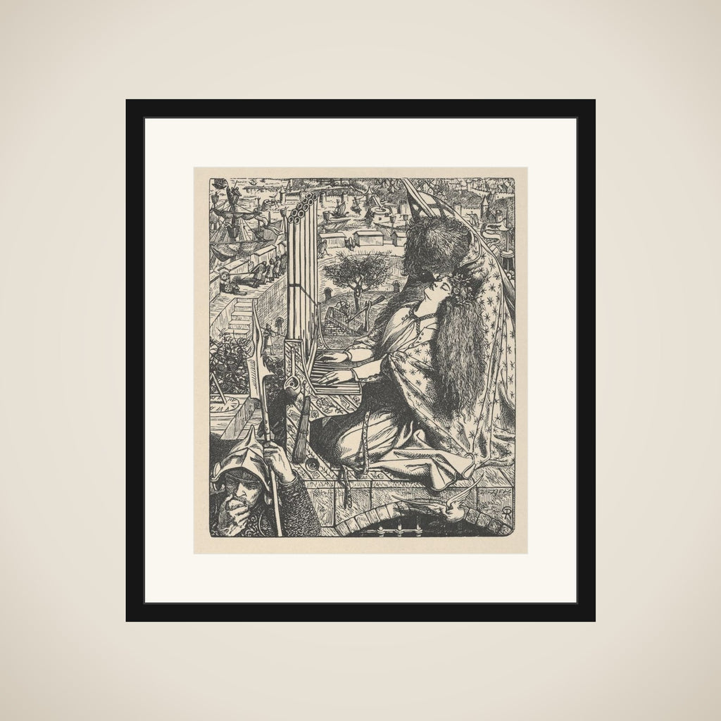 St. Cecily / Cecilia (Illustration for The Palace of Art in Tennyson's Poems, New York, 1903) framed