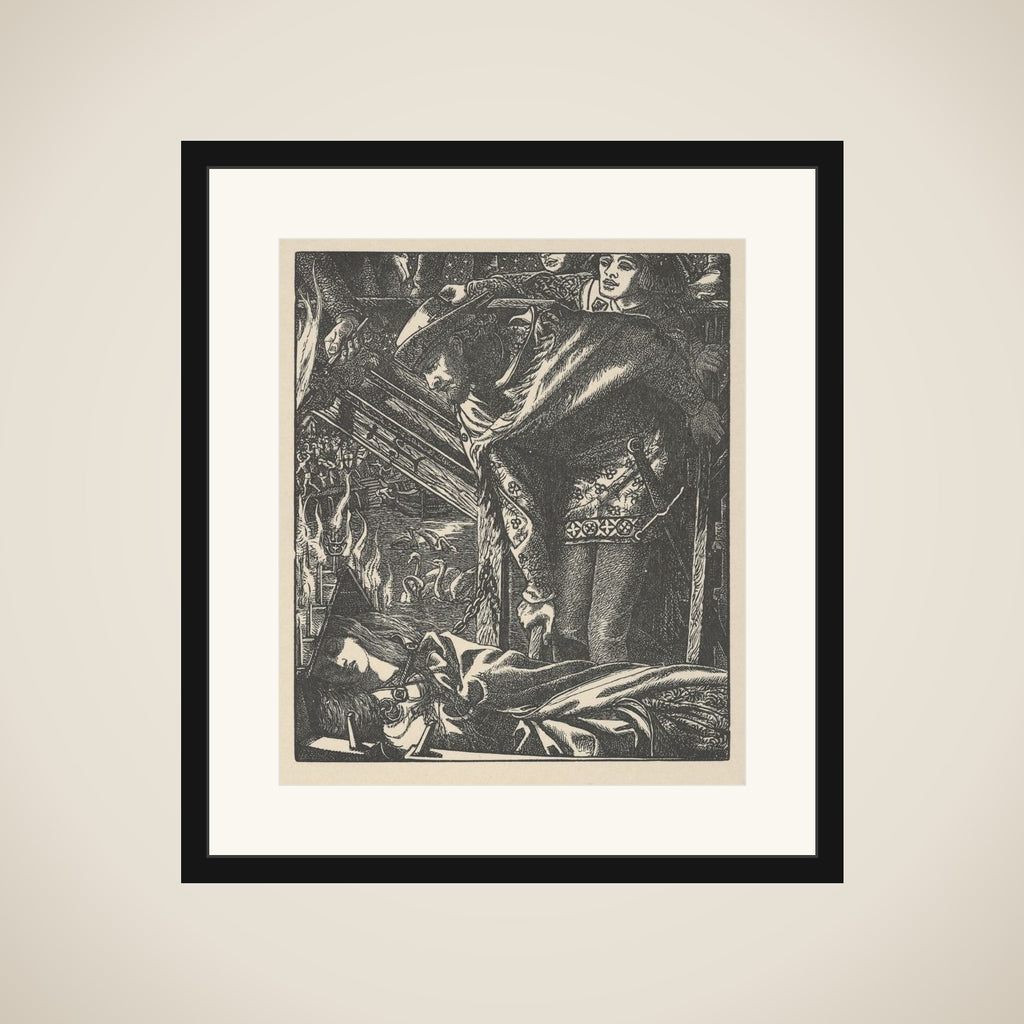 The Lady of Shalott (from Tennyson's Poems, New York, 1903) framed