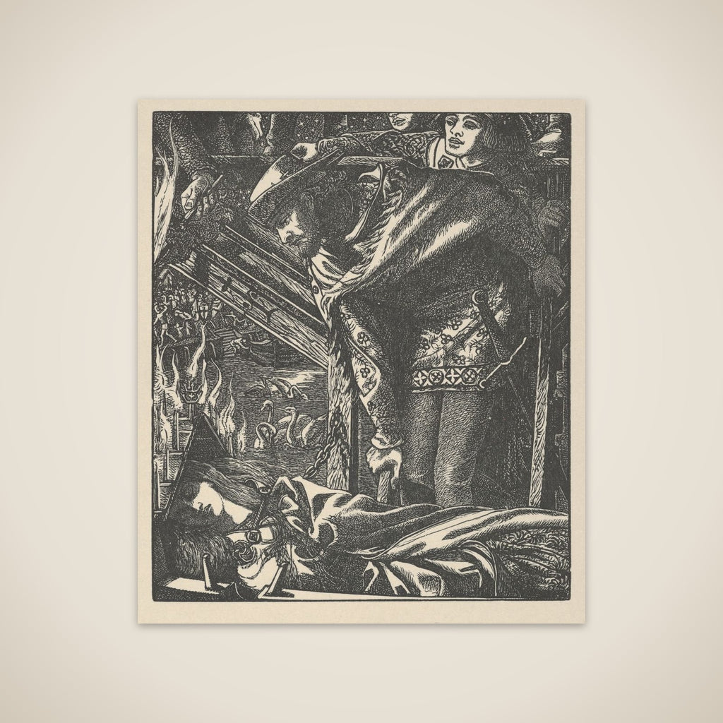 The Lady of Shalott (from Tennyson's Poems, New York, 1903) unframed print