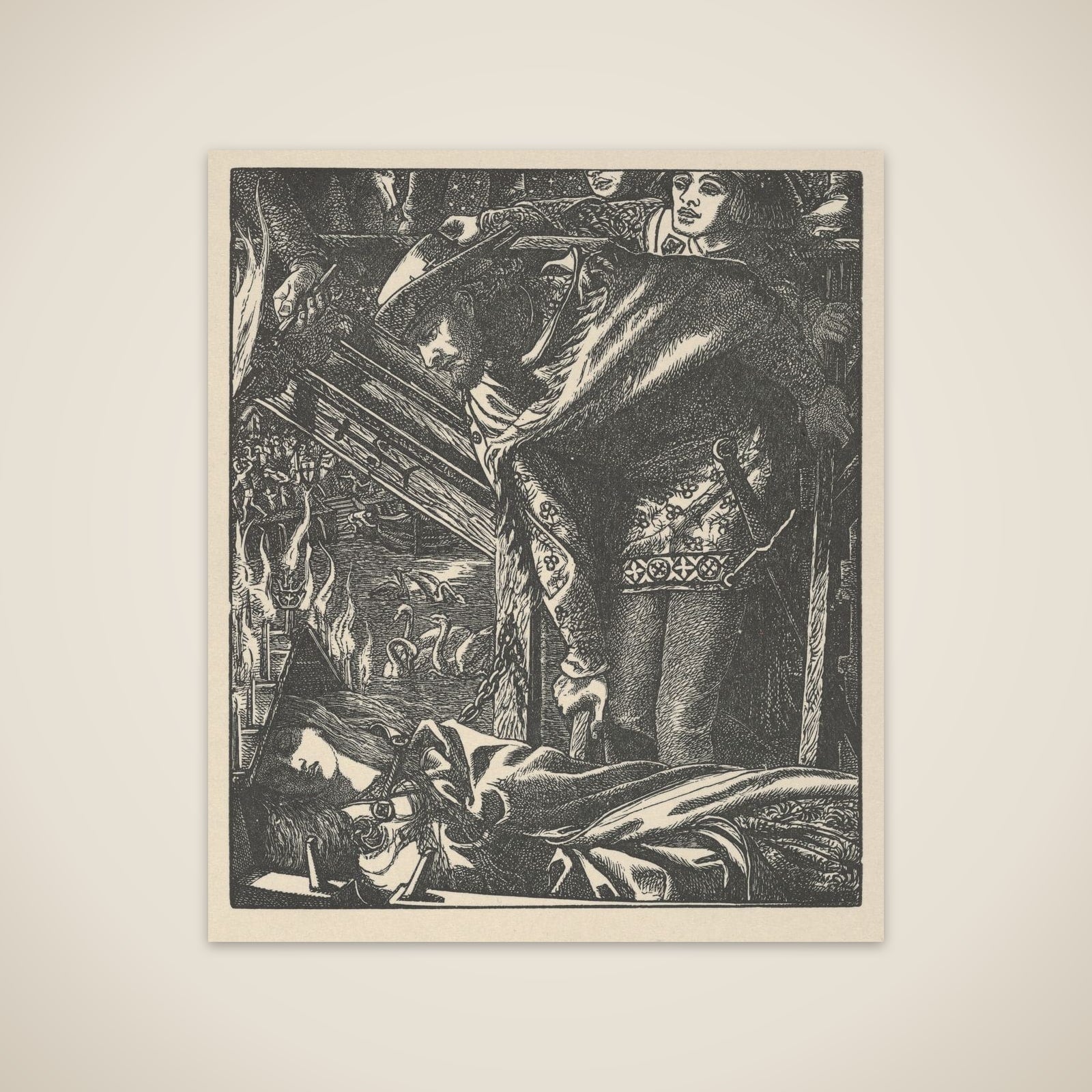 The Lady of Shalott (from Tennyson's Poems, New York, 1903) unframed print