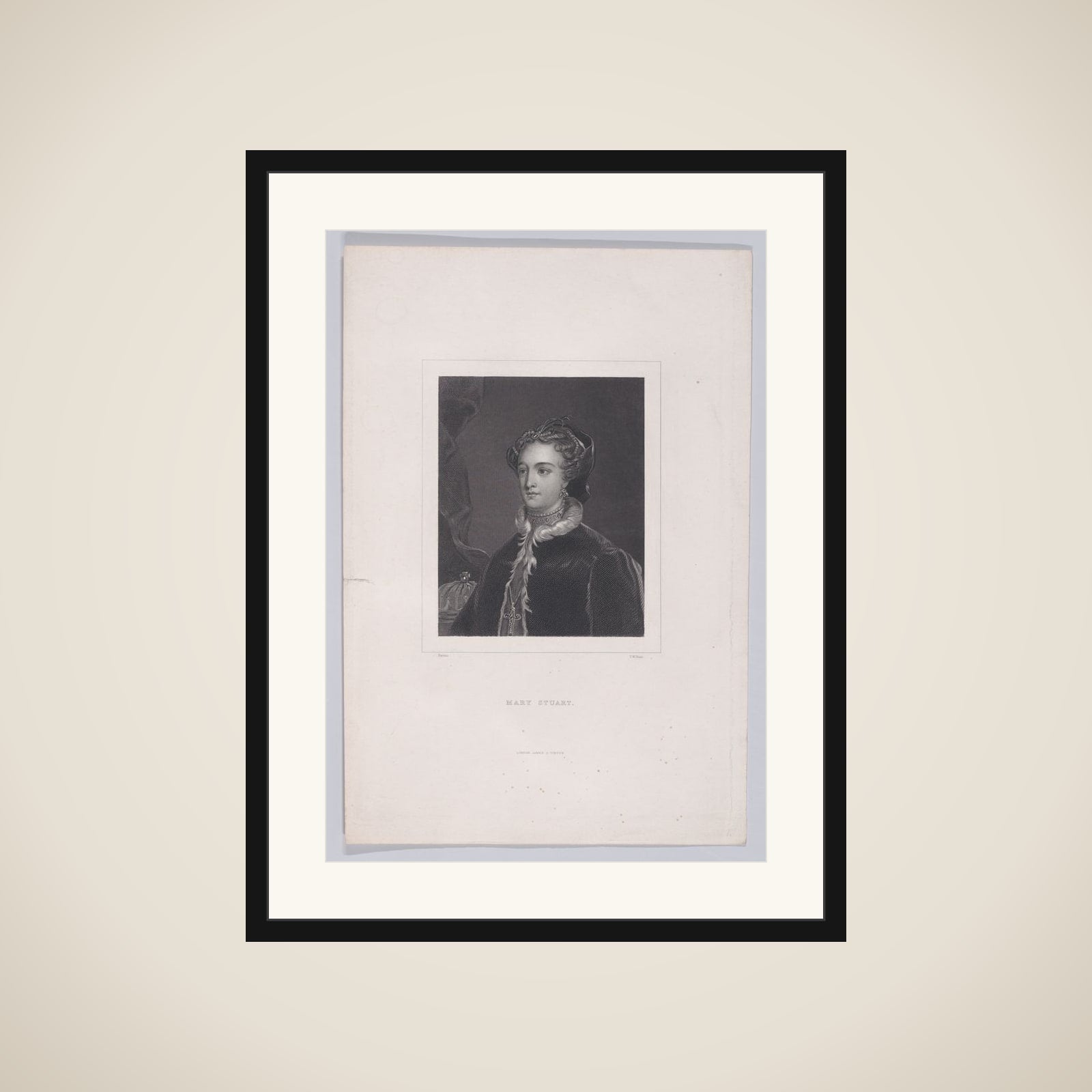 Mary, Queen of Scots (from "The Pictorial History of Scotland," volume 1) framed