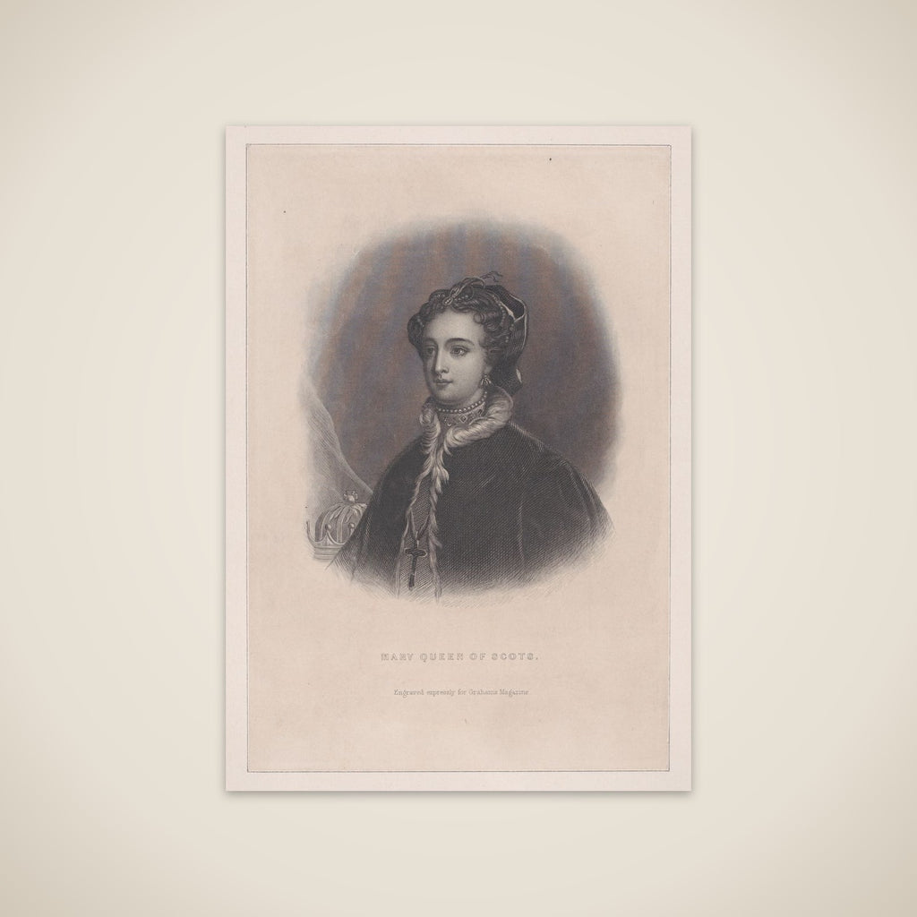 Mary, Queen of Scots (frontispiece, from "Graham's Magazine," volume 46, number 4) unframed print