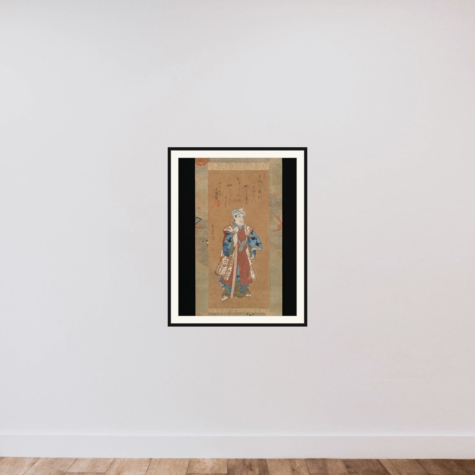 Bandō Mitsugorō II as Shinbei in the Kabuki 
Play "Sukeroku" framed — shown to scale