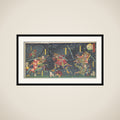 Plum Blossoms in the Forrest of Ikuta, from the series Bravery-Beauty of the four seasons (Buyū setsugekka no uchi-Ikuta no mori, Ebira no ume) framed