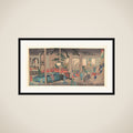 View of the Interior of the Gankirō Tea House in Yokohama framed