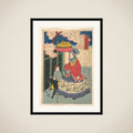 French Woman, Her Child and Pet Dog framed