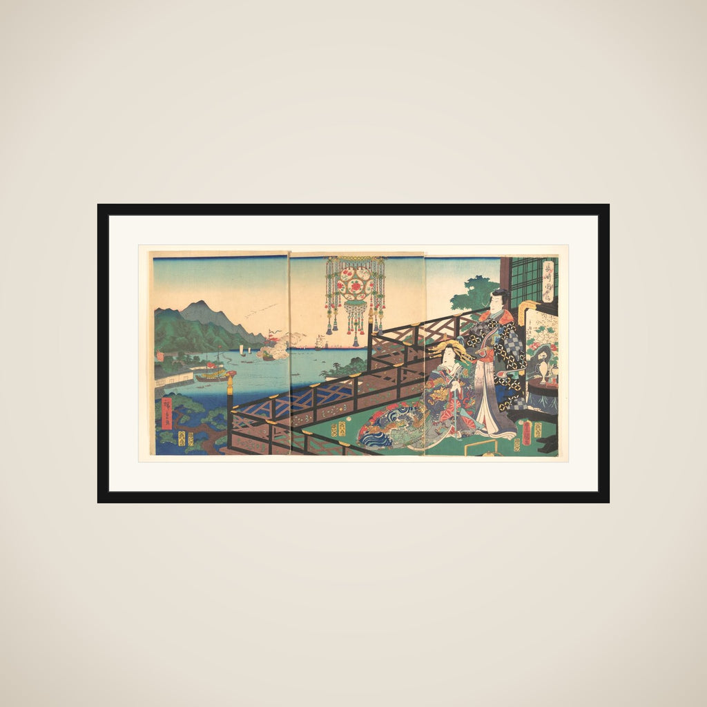 Mitsuuji in the Maruyama Pleasure District of Nagasaki (Nagasaki dejima) framed