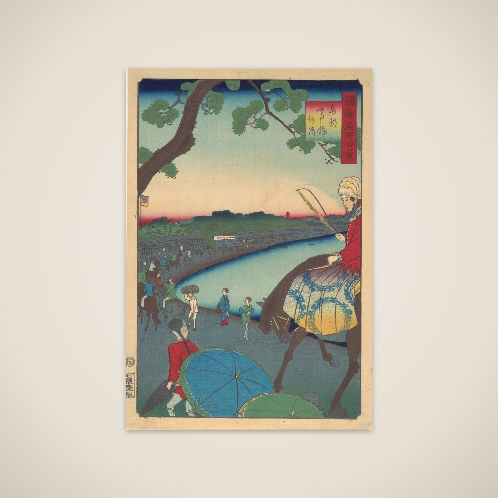 Foreigners Riding Along the Coast at Takanawa in the Eastern Capital unframed print